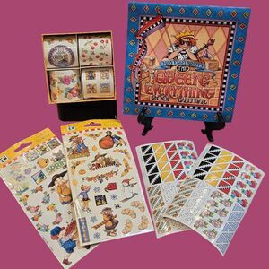 Vintage Lot: Queen of Everything 2001 Mary Engelbreit Y2K Calendar 1997 Stickers